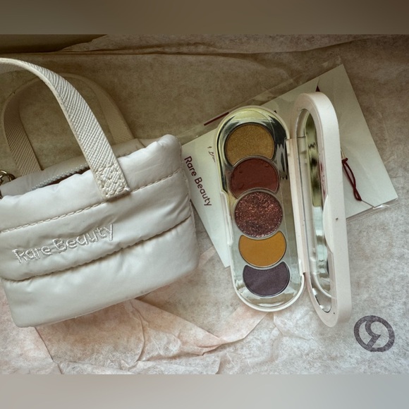 NWT Rare Beauty Mini Tote Keychain and Sincerely Me Mini Eye Shadow Palette - Picture 2 of 3